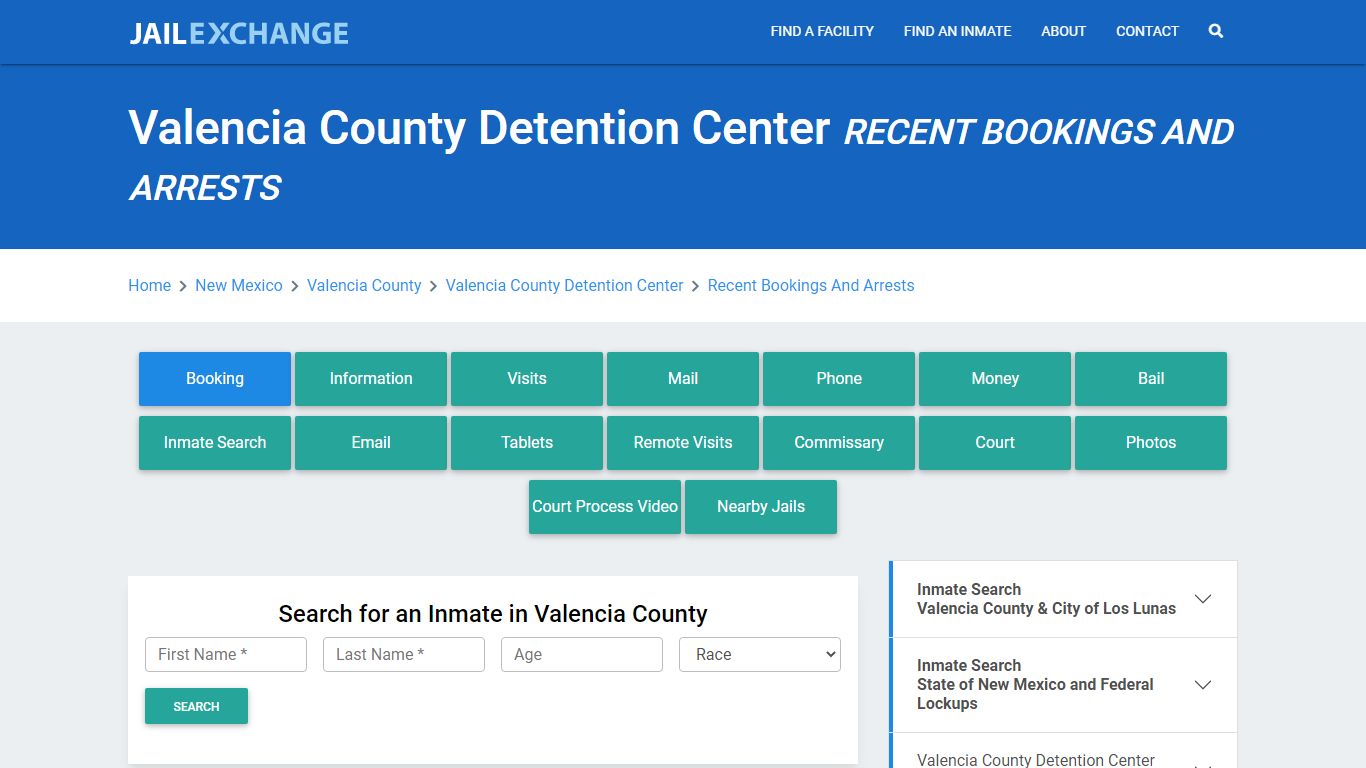 Valencia County Detention Center Recent Bookings And Arrests