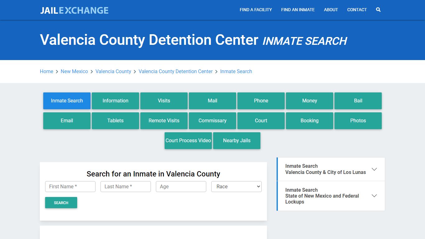 Valencia County Detention Center Inmate Search - Jail Exchange