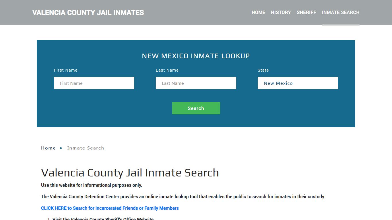 Valencia County, NM Detainee Lookup