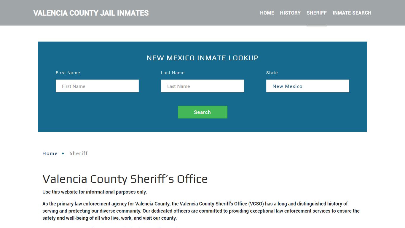 Valencia County Sheriff, NM Arrest Warrant Lookup